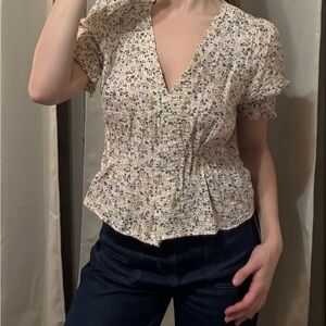 Floral V-Neck Women's Top